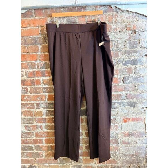 STUDIO WORKS WOMAN • Brown Stretch Slacks • Ladies Plus Size 2X - Picture 1 of 10